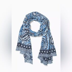 Lilly Pulitzer Resort Scarf White Give It A Whirl Engineered Scarf